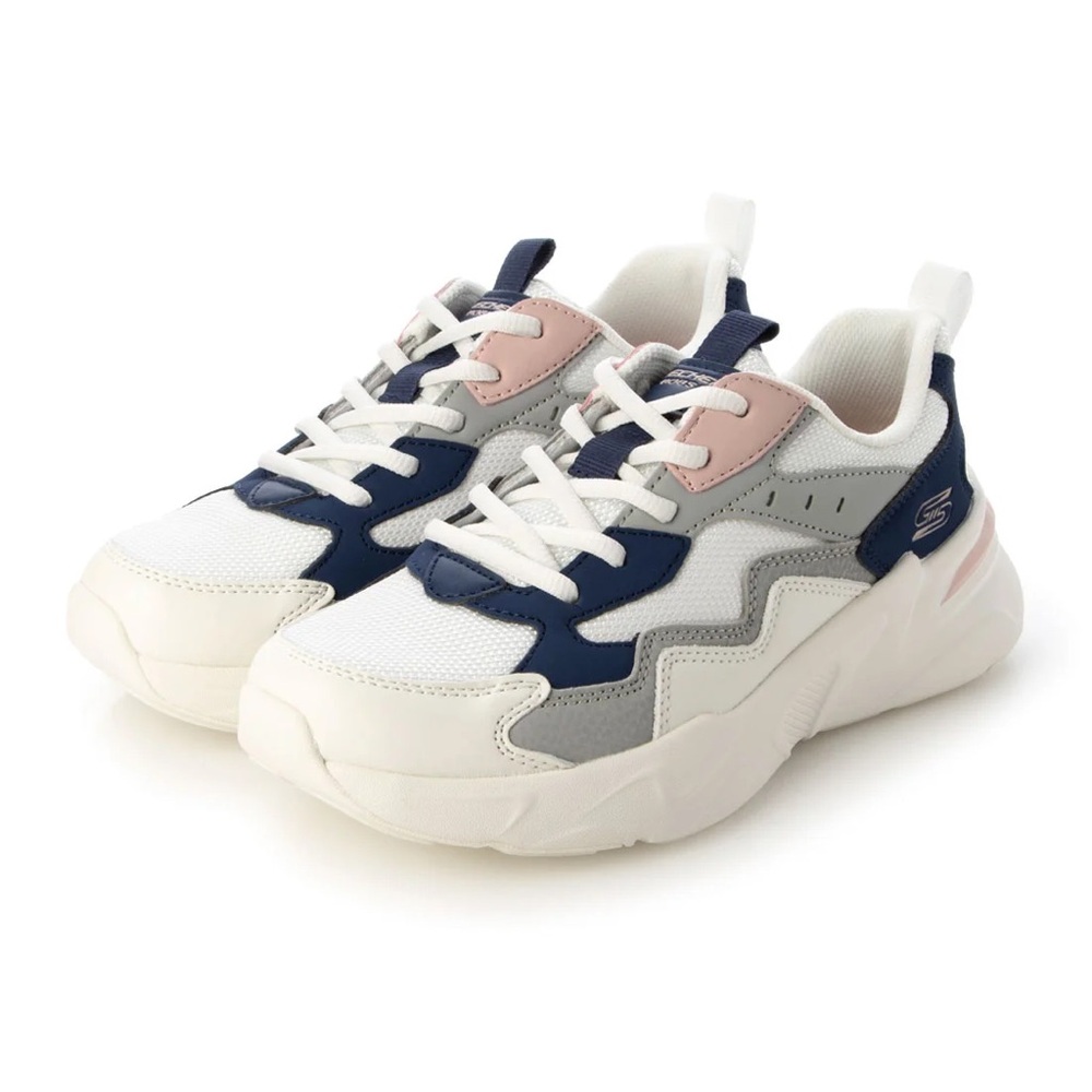 Skechers Bob’s Memory Foam White and Navy Sneakers